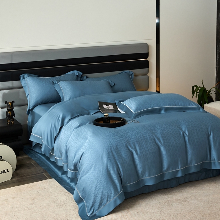 91家纺网 家纺一手货源 找家纺 安莱生活2023年新品60天丝提花镂空工艺款四件套 007典雅