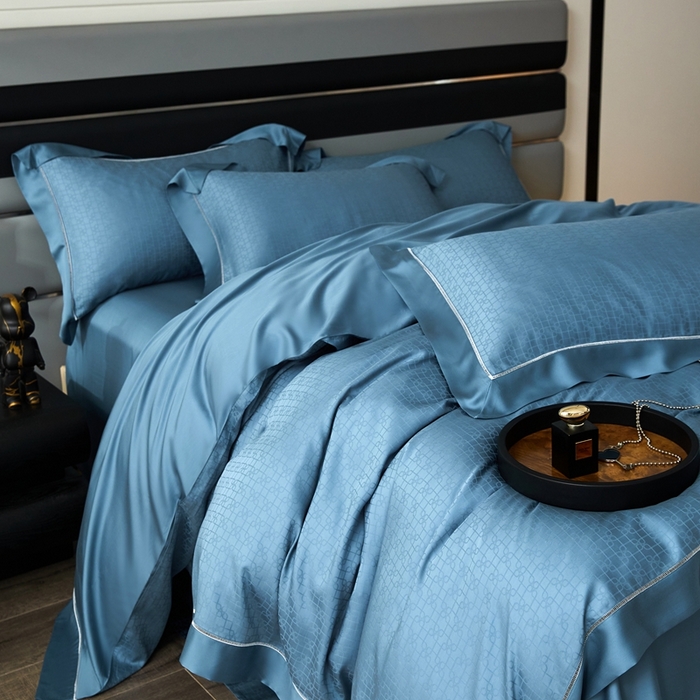 91家纺网 家纺一手货源 找家纺 安莱生活2023年新品60天丝提花镂空工艺款四件套 007典雅