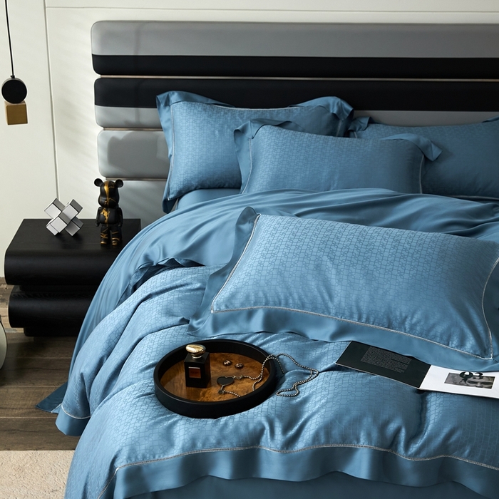 91家纺网 家纺一手货源 找家纺 安莱生活2023年新品60天丝提花镂空工艺款四件套 007典雅