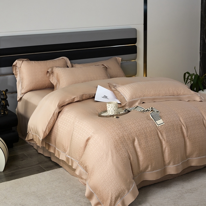 91家纺网 家纺一手货源 找家纺 安莱生活2023年新品60天丝提花镂空工艺款四件套 010依恋