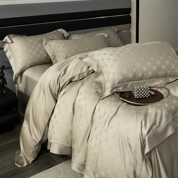 91家纺网 家纺一手货源 找家纺 安莱生活2023年新品60天丝提花镂空工艺款四件套 009续格