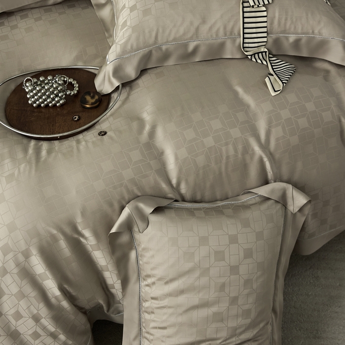 91家纺网 家纺一手货源 找家纺 安莱生活2023年新品60天丝提花镂空工艺款四件套 009续格