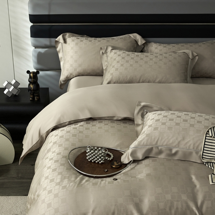 91家纺网 家纺一手货源 找家纺 安莱生活2023年新品60天丝提花镂空工艺款四件套 009续格