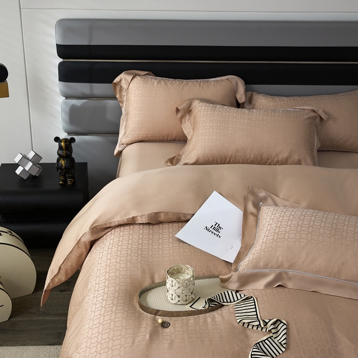 91家纺网 家纺一手货源 找家纺 安莱生活2023年新品60天丝提花镂空工艺款四件套 010依恋