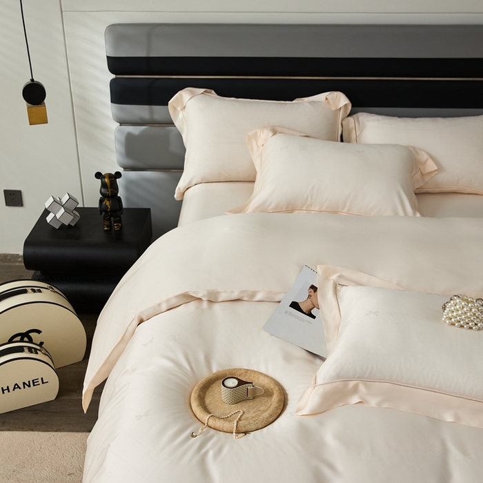 91家纺网 家纺一手货源 找家纺 安莱生活2023年新品60天丝提花镂空工艺款四件套 012香奈