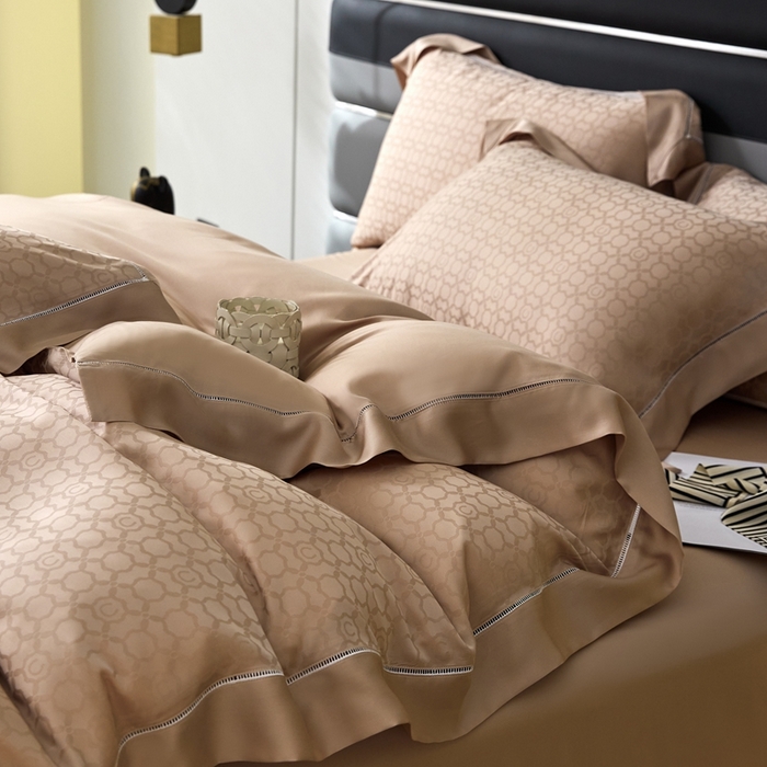 91家纺网 家纺一手货源 找家纺 安莱生活2023年新品60天丝提花镂空工艺款四件套 010依恋