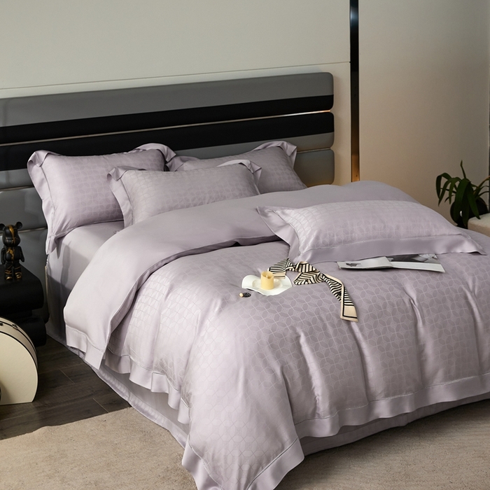 91家纺网 家纺一手货源 找家纺 安莱生活2023年新品60天丝提花镂空工艺款四件套 011歌颂