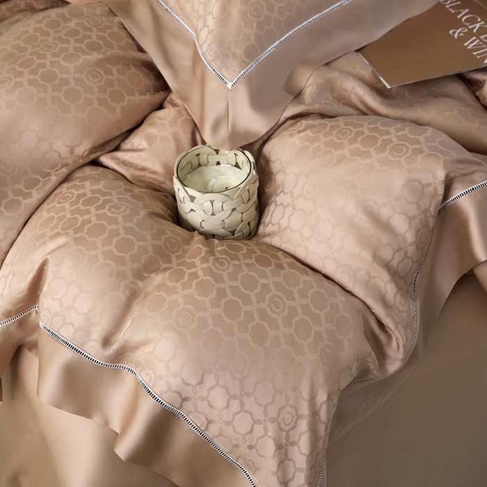 91家纺网 家纺一手货源 找家纺 安莱生活2023年新品60天丝提花镂空工艺款四件套 010依恋