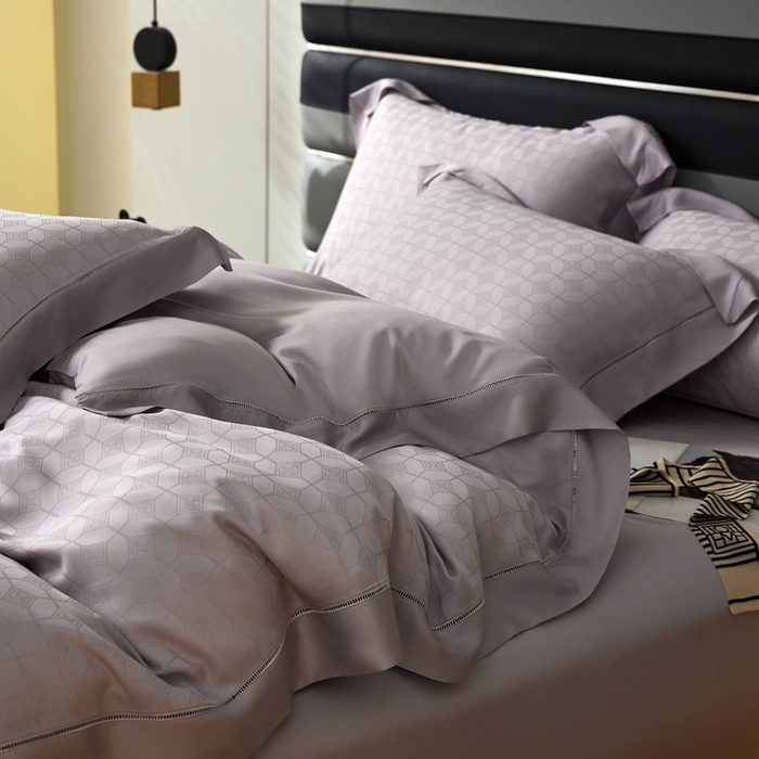 91家纺网 家纺一手货源 找家纺 安莱生活2023年新品60天丝提花镂空工艺款四件套 011歌颂