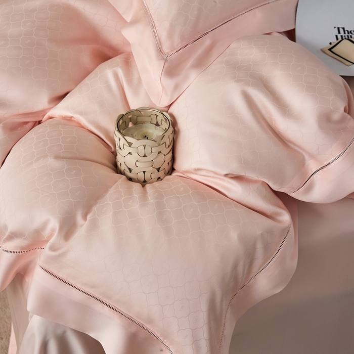 91家纺网 家纺一手货源 找家纺 安莱生活2023年新品60天丝提花镂空工艺款四件套 015小玫瑰