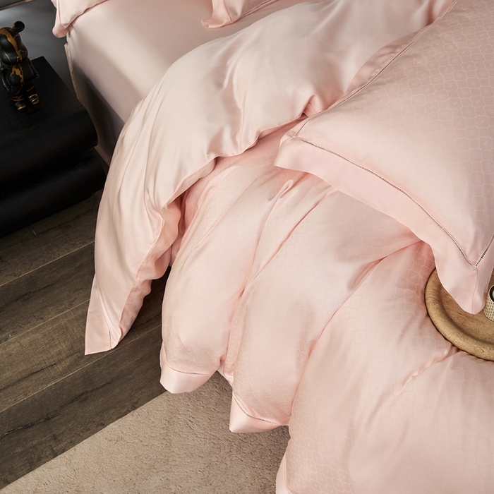 91家纺网 家纺一手货源 找家纺 安莱生活2023年新品60天丝提花镂空工艺款四件套 015小玫瑰