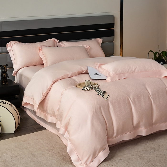 91家纺网 家纺一手货源 找家纺 安莱生活2023年新品60天丝提花镂空工艺款四件套 015小玫瑰