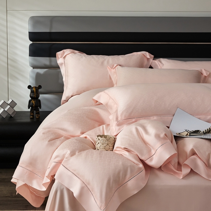 91家纺网 家纺一手货源 找家纺 安莱生活2023年新品60天丝提花镂空工艺款四件套 015小玫瑰