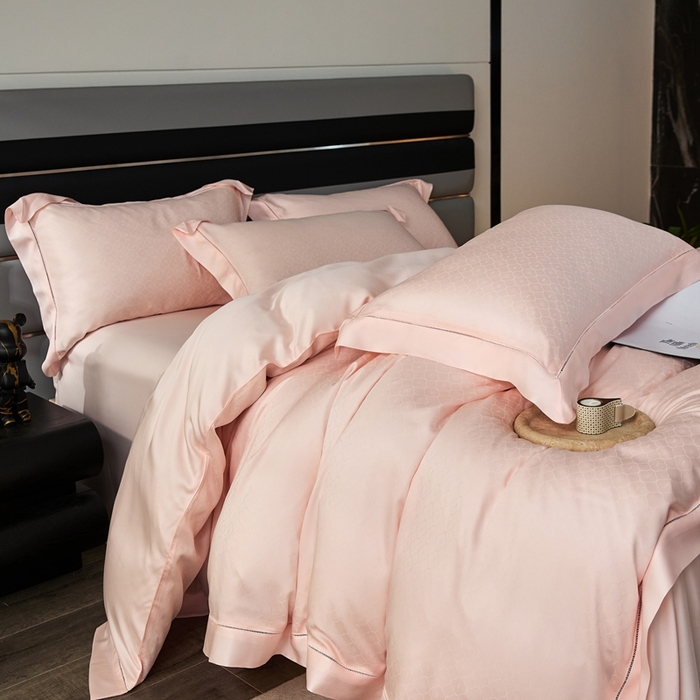 91家纺网 家纺一手货源 找家纺 安莱生活2023年新品60天丝提花镂空工艺款四件套 015小玫瑰