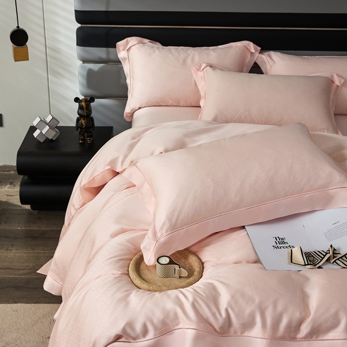 91家纺网 家纺一手货源 找家纺 安莱生活2023年新品60天丝提花镂空工艺款四件套 015小玫瑰