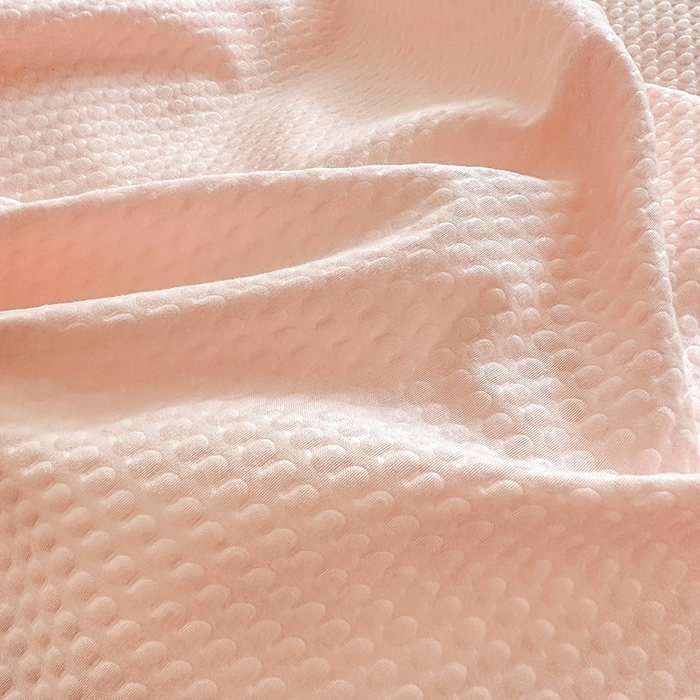 91家纺网 家纺一手货源 找家纺 米粒家纺 2023新款AB版华夫格四件套 樱花粉