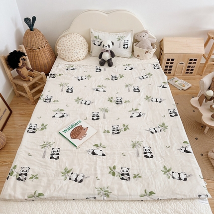 91家纺网 家纺一手货源 找家纺 （总）BOSS 2024新款全棉26℃有氧双层纱棉花防踢睡袋可穿式夏被