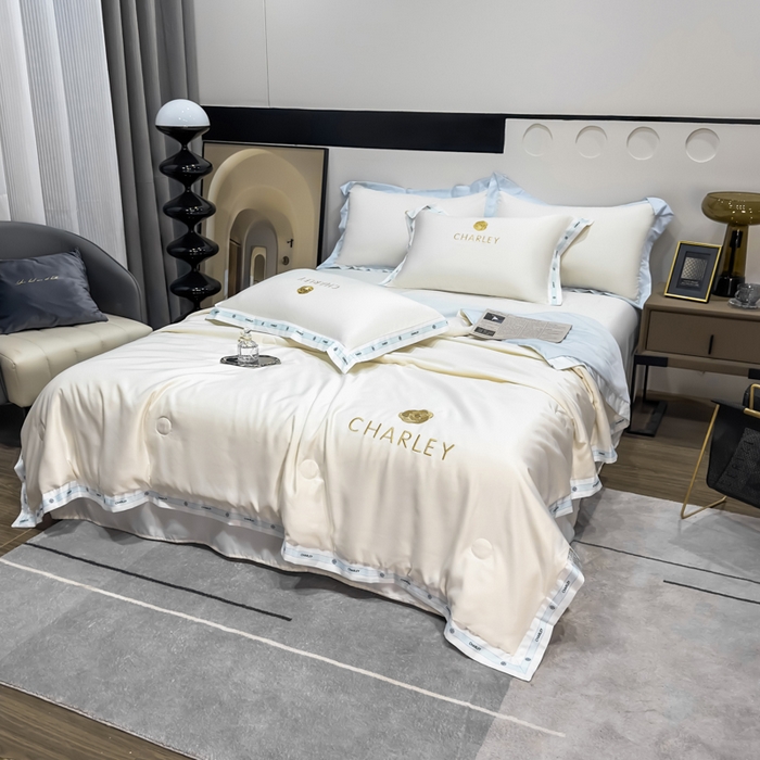 91家纺网 家纺一手货源 找家纺 慕尚家纺 2025新款香奶奶刺绣夏被 香琳儿-白蓝