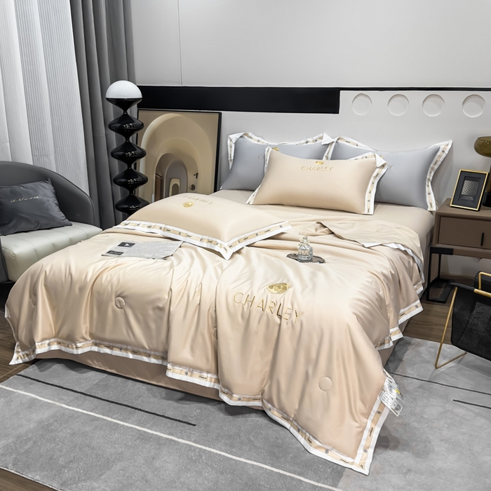 91家纺网 家纺一手货源 找家纺 慕尚家纺 2025新款香奶奶刺绣夏被 香琳儿-奶茶咖