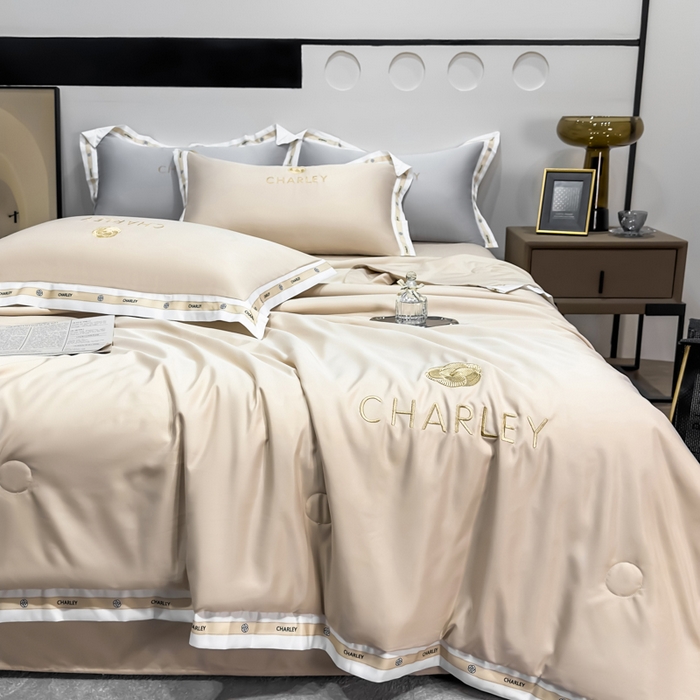 91家纺网 家纺一手货源 找家纺 慕尚家纺 2025新款香奶奶刺绣夏被 香琳儿-奶茶咖