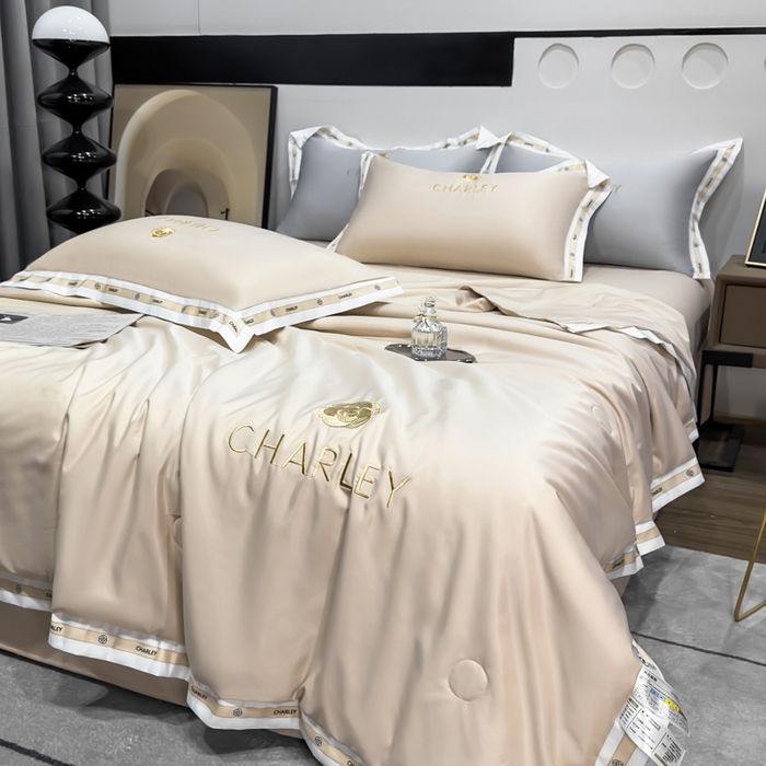 91家纺网 家纺一手货源 找家纺 慕尚家纺 2025新款香奶奶刺绣夏被 香琳儿-奶茶咖