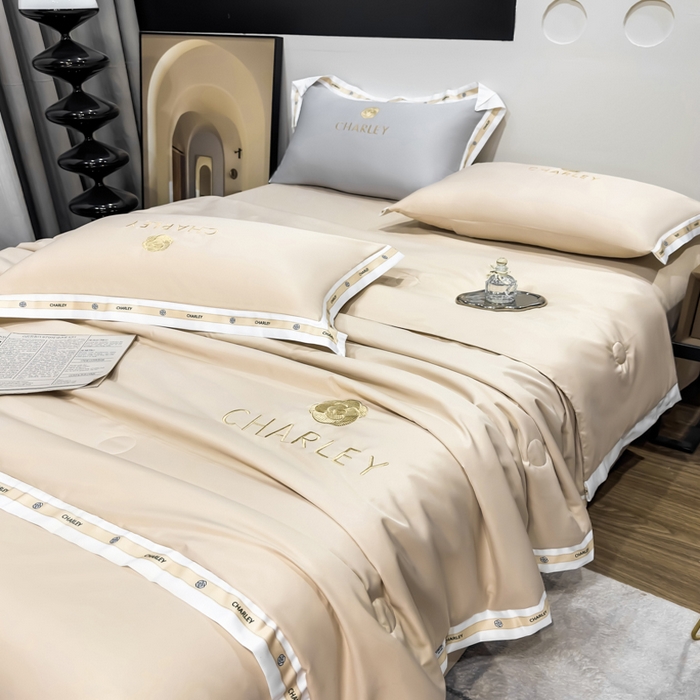 91家纺网 家纺一手货源 找家纺 慕尚家纺 2025新款香奶奶刺绣夏被 香琳儿-奶茶咖