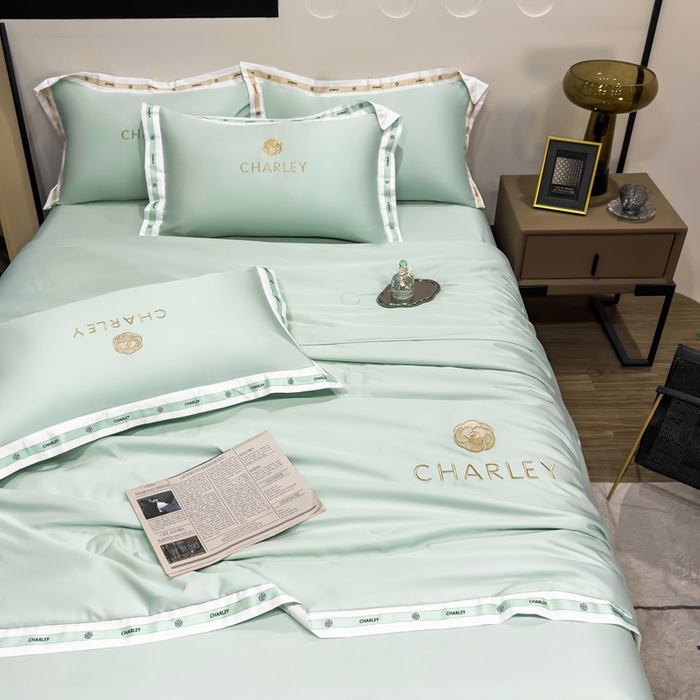 91家纺网 家纺一手货源 找家纺 慕尚家纺 2025新款香奶奶刺绣夏被 香琳儿-奶油绿