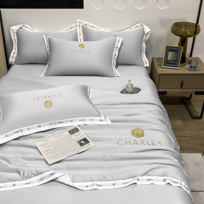 91家纺网 家纺一手货源 找家纺 慕尚家纺 2025新款香奶奶刺绣夏被 香琳儿-珊灰