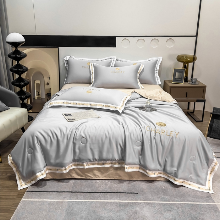 91家纺网 家纺一手货源 找家纺 慕尚家纺 2025新款香奶奶刺绣夏被 香琳儿-优雅灰