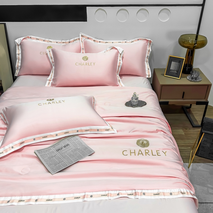 91家纺网 家纺一手货源 找家纺 慕尚家纺 2025新款香奶奶刺绣夏被 香琳儿-优雅粉