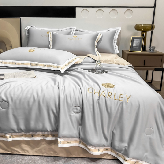 91家纺网 家纺一手货源 找家纺 慕尚家纺 2025新款香奶奶刺绣夏被 香琳儿-优雅灰