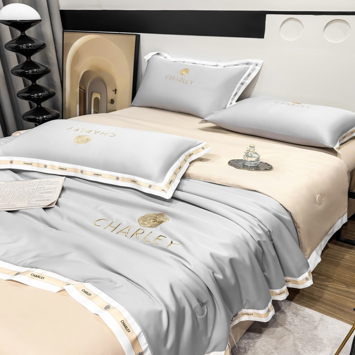 91家纺网 家纺一手货源 找家纺 慕尚家纺 2025新款香奶奶刺绣夏被 香琳儿-优雅灰