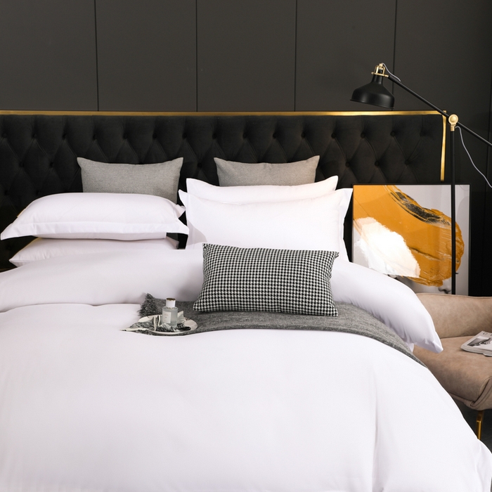 91家纺网 家纺一手货源 找家纺 （总）乐卧家居 2026新款纯色酒店风系带款-雪花白