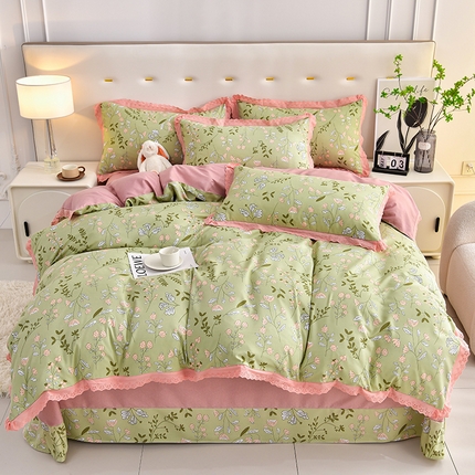 91家纺网 家纺一手货源 找家纺 （总）皇谱 2024新款A类臻柔棉复古印花四件套