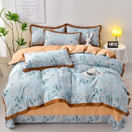 91家纺网 家纺一手货源 找家纺 （总）皇谱 2024新款A类臻柔棉复古印花四件套