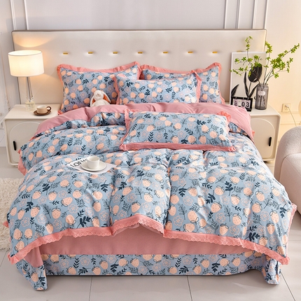 91家纺网 家纺一手货源 找家纺 （总）皇谱 2024新款A类臻柔棉复古印花四件套