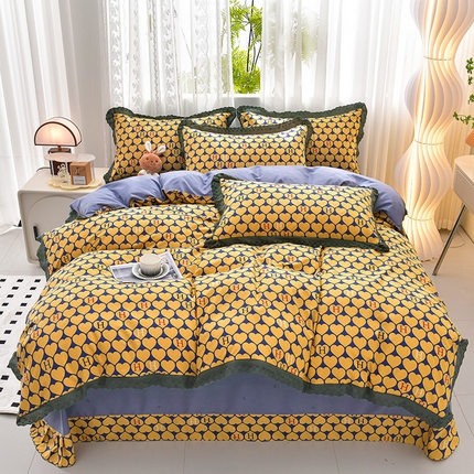 91家纺网 家纺一手货源 找家纺 （总）皇谱 2024新款A类臻柔棉复古印花四件套