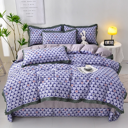 91家纺网 家纺一手货源 找家纺 （总）皇谱 2024新款A类臻柔棉复古印花四件套