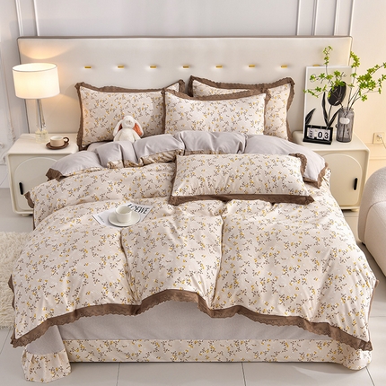 91家纺网 家纺一手货源 找家纺 （总）皇谱 2024新款A类臻柔棉复古印花四件套