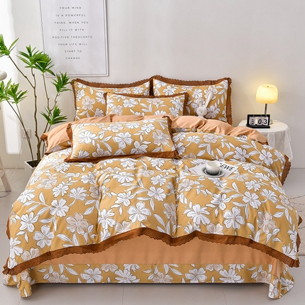 91家纺网 家纺一手货源 找家纺 （总）皇谱 2024新款A类臻柔棉复古印花四件套