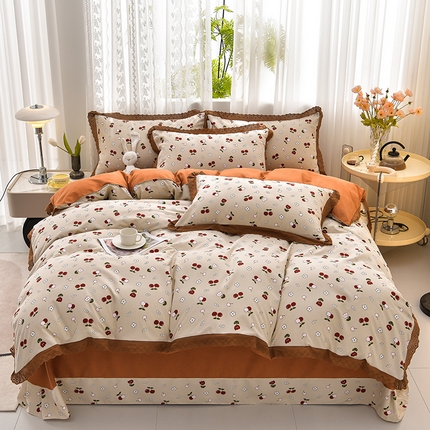 91家纺网 家纺一手货源 找家纺 （总）皇谱 2024新款A类臻柔棉复古印花四件套