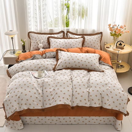 91家纺网 家纺一手货源 找家纺 （总）皇谱 2024新款A类臻柔棉复古印花四件套