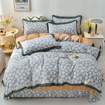 91家纺网 家纺一手货源 找家纺 （总）皇谱 2024新款A类臻柔棉复古印花四件套