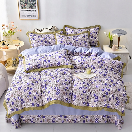 91家纺网 家纺一手货源 找家纺 （总）皇谱 2024新款A类臻柔棉复古印花四件套