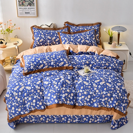 91家纺网 家纺一手货源 找家纺 （总）皇谱 2024新款A类臻柔棉复古印花四件套