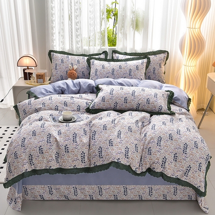 91家纺网 家纺一手货源 找家纺 （总）皇谱 2024新款A类臻柔棉复古印花四件套