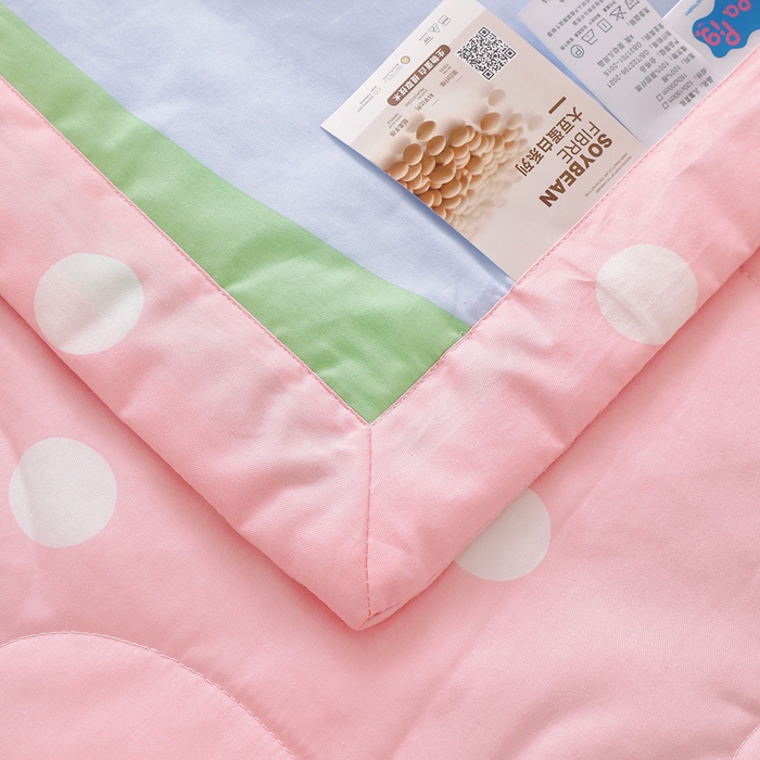 91家纺网 家纺一手货源 找家纺 鱼宝 2023新款小猪佩奇授权全棉夏被 彩虹佩奇