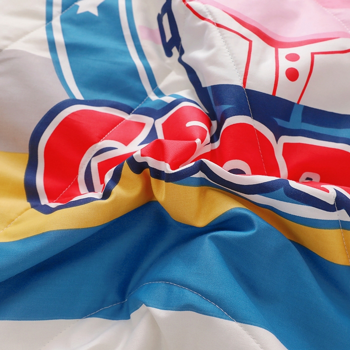 91家纺网 家纺一手货源 找家纺 鱼宝 2023新款小猪佩奇授权全棉夏被 海军乔治