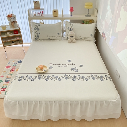 91家纺网 家纺一手货源 找家纺 （总）川悦生活2023新款满天星雪纺花边床裙凉席