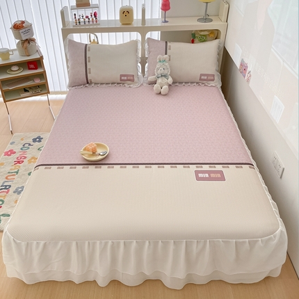 91家纺网 家纺一手货源 找家纺 （总）川悦生活2023新款满天星雪纺花边床裙凉席